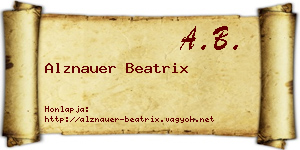 Alznauer Beatrix névjegykártya