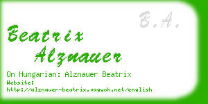 beatrix alznauer business card
